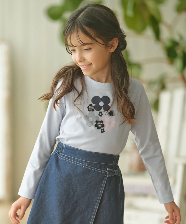 組曲 KIDS 【150-160cm】Tiny Flower トップス サックスブルー系