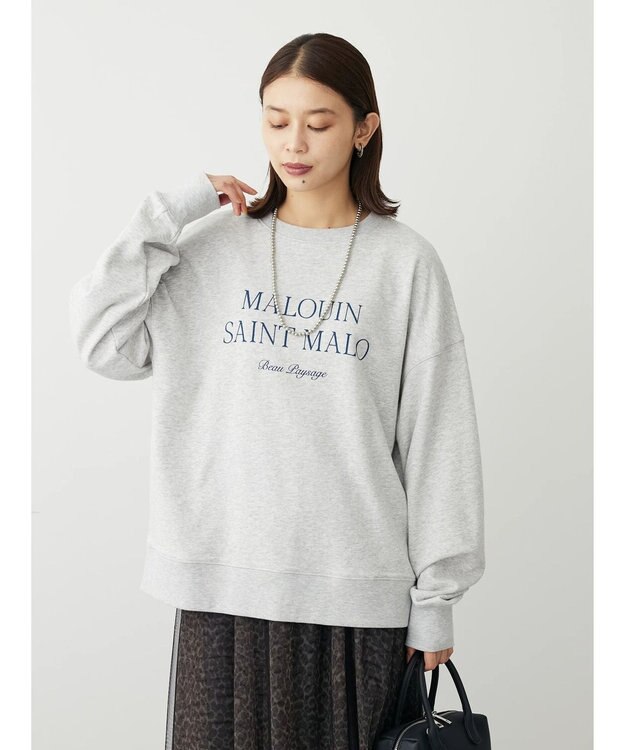 Green Parks アソートロゴ裏毛プルオーバー Light Gray Mixture