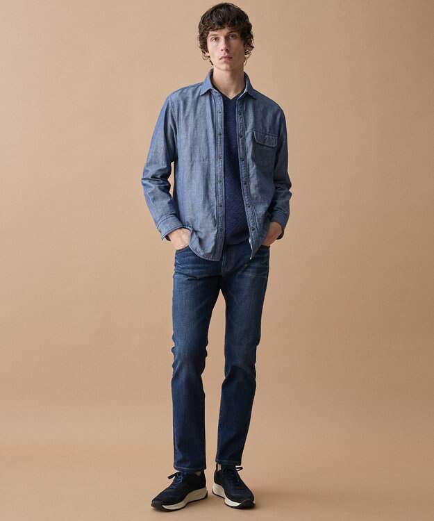 JOSEPH ABBOUD 【キングサイズ・2WAY】 リバーシブルシャツ サックスブルー系