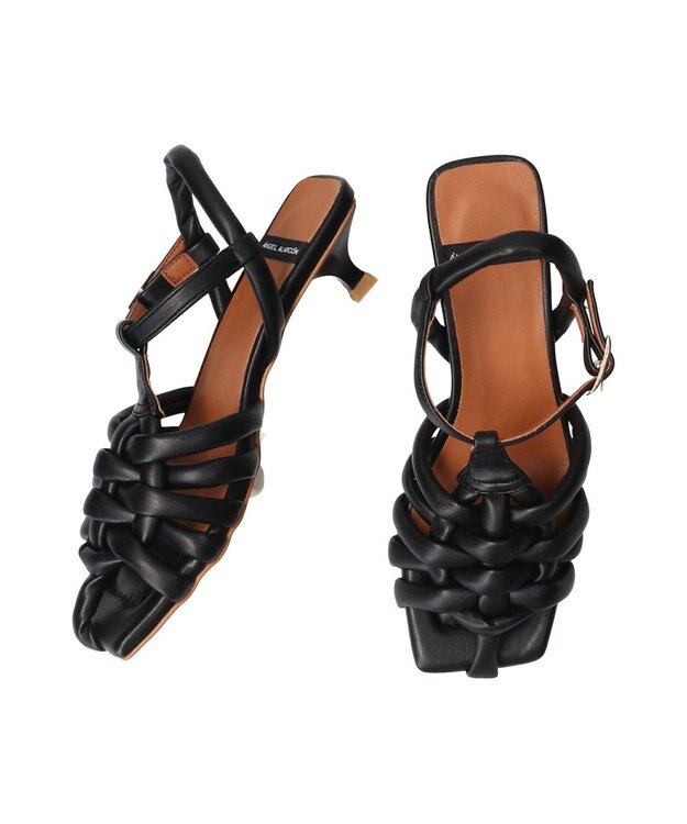 INTER-CHAUSSURES 【ANGEL ALARCON】パフストラップグルカサンダル ブラック
