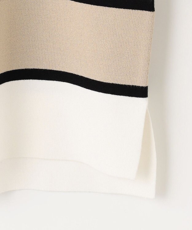 J.PRESS LADIES S 【洗える】Rayon Stretch Border ニット オフ×ベージュ系