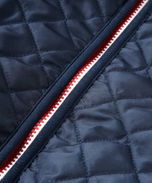 MIKI HOUSE HOT BISCUITS 【80-120cm】 抗菌・抗ウィルス ノーカラー キルティング 中綿ジャンパー 紺