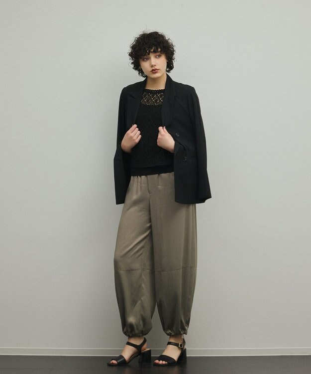 GRACE CONTINENTAL シアーウールジャケット ブラック