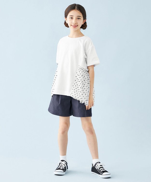 UNFILO 【110-150cm】アソート コンビTシャツ オフ[裾チュール]