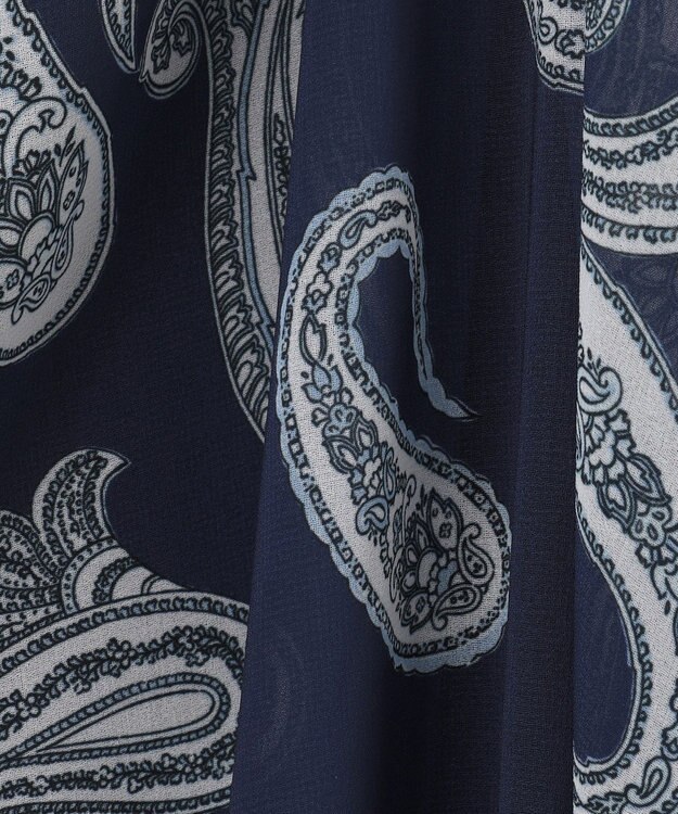 23区 S 【洗える】Ratti ペイズリーシフォン スカート ネイビー系