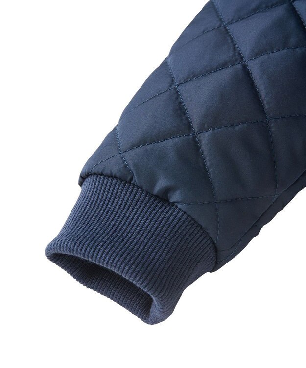 MIKI HOUSE HOT BISCUITS 【80-120cm】 抗菌・抗ウィルス ノーカラー キルティング 中綿ジャンパー 紺