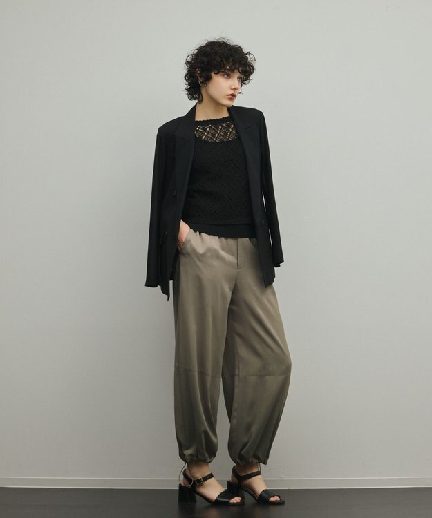 GRACE CONTINENTAL シアーウールジャケット ブラック