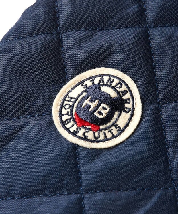 MIKI HOUSE HOT BISCUITS 【80-120cm】 抗菌・抗ウィルス ノーカラー キルティング 中綿ジャンパー 紺