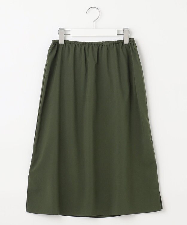 自由区 L 【洗える】ライトギャザーフレンチスリーブ ワンピース カーキ系