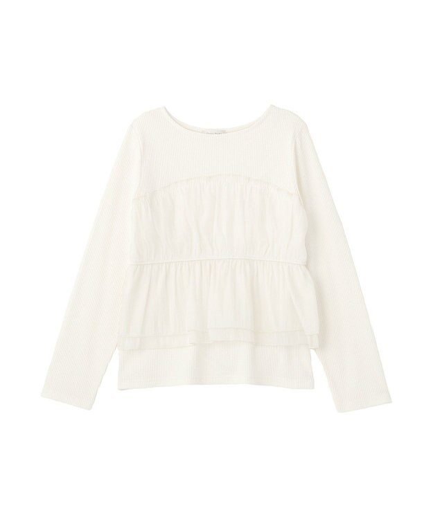 Green Parks オーガンジービスチェドッキングプルオーバー Ecru