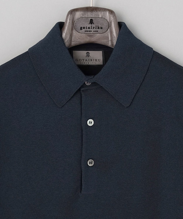 GOTAIRIKU 毎日の仕事着に【洗濯機可】テーラード DRESS BIZ ニットポロ ネイビー系