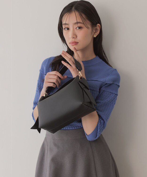 組曲 ブロードノット2WAYソフトショルダー バッグ ブラック系