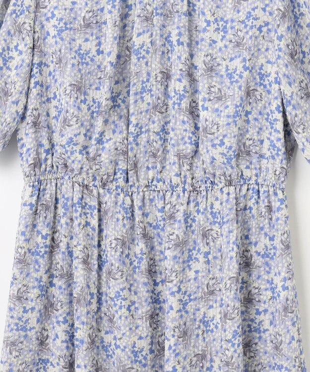 ANY SIS 【洗える】リーフMIXプリント ワンピース ブルー系