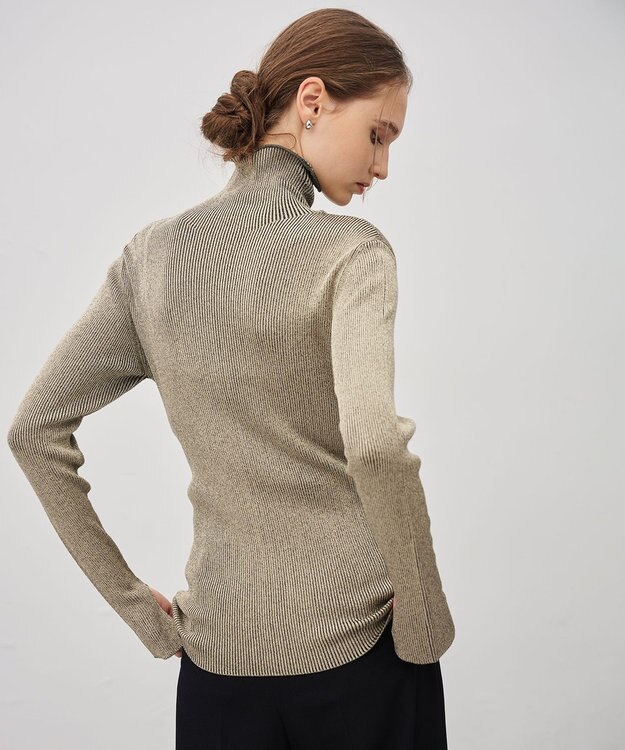 uncrave ラメニット タートルトップス シャンパンゴールド