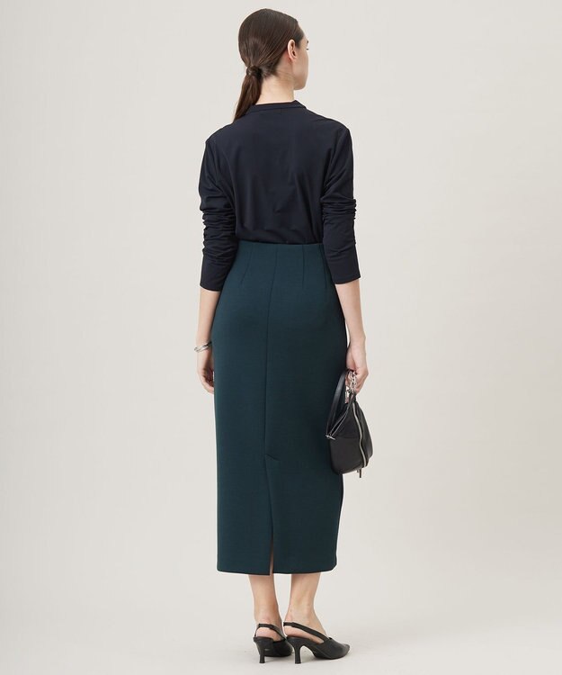 ICB 【洗える】 ウォームジャージー Vネックカットソー ブラック系