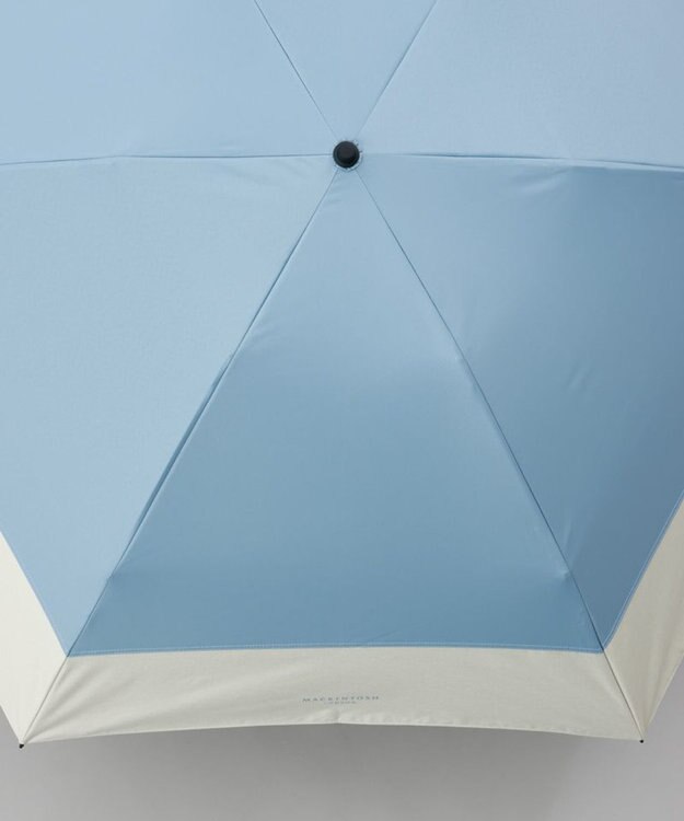 AURORA 【MACKINTOSH LONDON（マッキントッシュ ロンドン）】天然風バイカラー切継ぎ晴雨兼用パラソル（折りたたみ傘） サックス