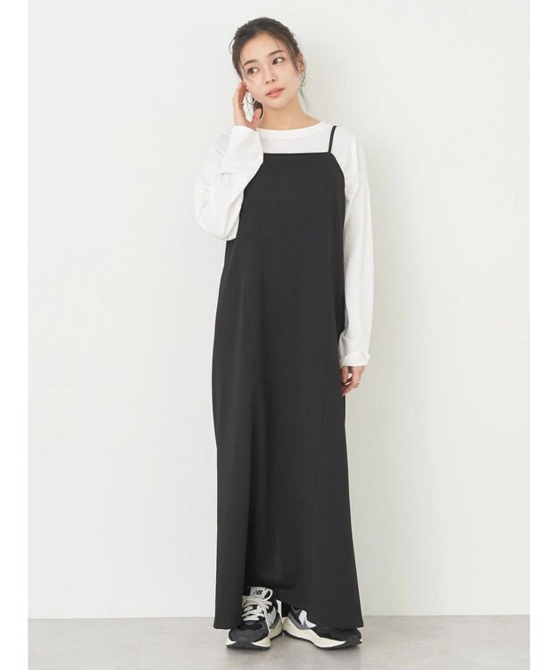 earth music&ecology ＳＥＴ２点　マルチウェイボレロキャミワンピース Black