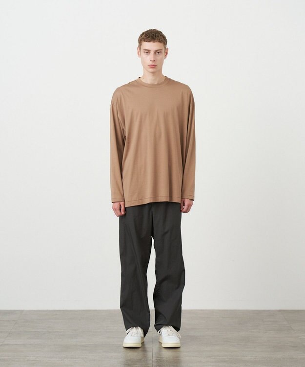 ATON COTTN LAWN | ワイドイージーパンツ - UNISEX CHARCOAL GRAY