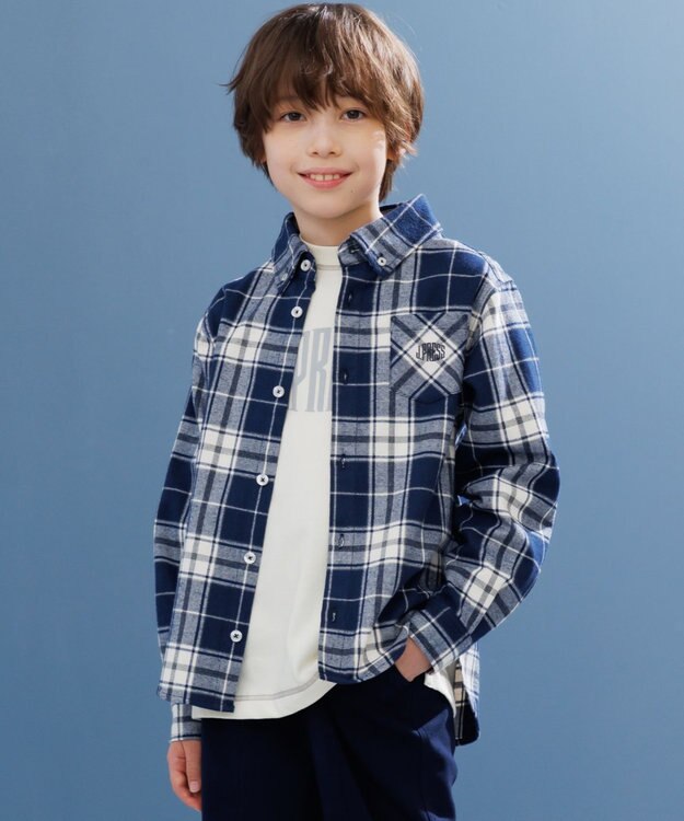 J.PRESS KIDS 【140-170cm】ビッグチェック シャツ ネイビー系4