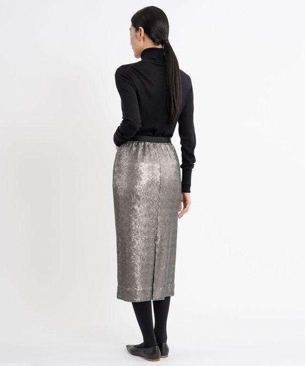 23区 【エステータ】シークインジャージー スカート シルバー系