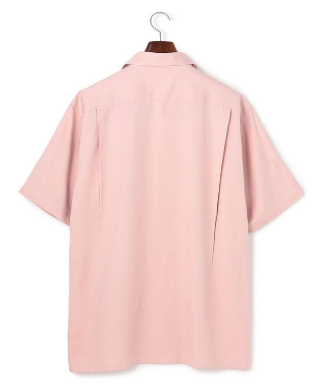 J.PRESS MEN 【J.PRESS ORIGINALS】Rayon Linen Oxford Open Half Sleeve Shirt / Baggy-Fit ピンク系