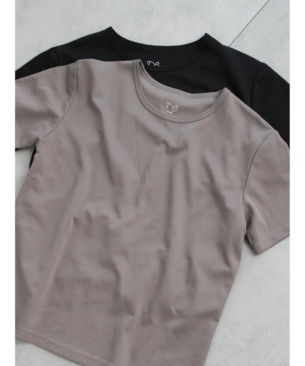 Te chichi クルーネックTシャツ チャコールグレー