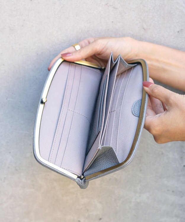 FOLNA RD ロング天溝がま口 財布 グレー