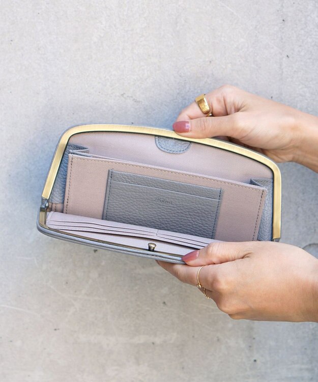 FOLNA RD ロング天溝がま口 財布 グレー