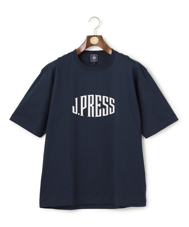 J.PRESS MEN 【J.PRESS ORIGINALS】【UNISEX】Cotton Jersey J.PRESS Logo T-Shirt ネイビー系