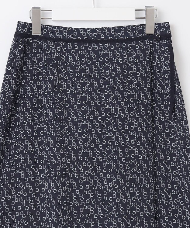 J.PRESS LADIES 【洗える】チェーンプリント マーメイド スカート ネイビー系5