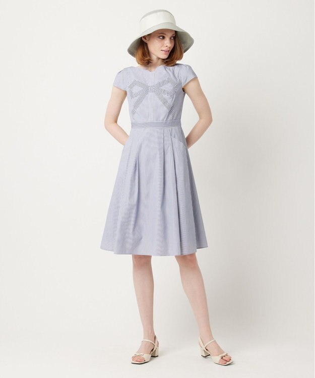 TOCCA 【洗える】STRIPE PARTY ドレス ブルー系5