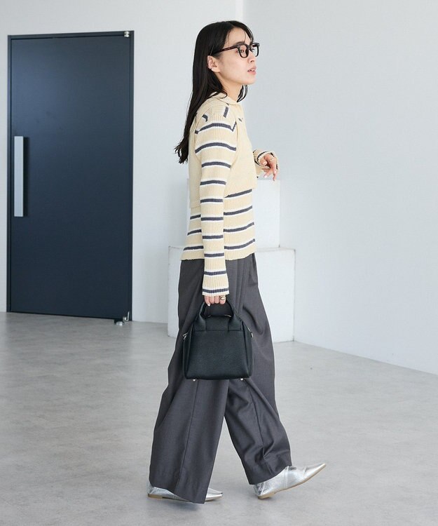 CRAFT STANDARD BOUTIQUE 2点セット/ベスト＋ハーフボタンリブニットトップ Beige