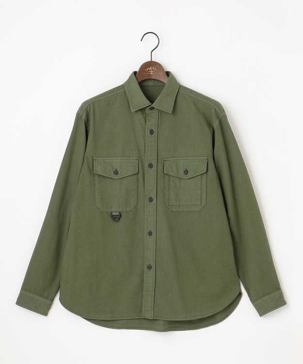 JOSEPH ABBOUD MOUNTAIN 【テーム・ヤルヴィコラボ・サスティナブル】コットンテンセルツイルバックプリント シャツ カーキ系