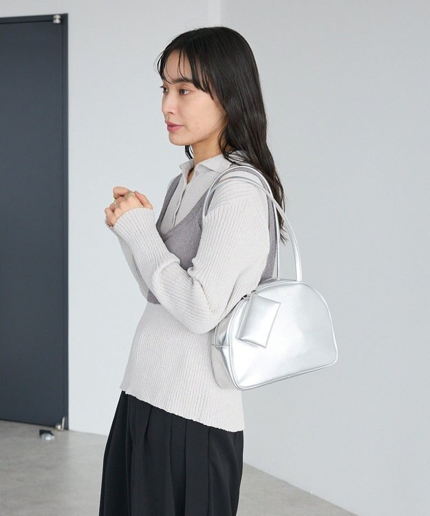 CRAFT STANDARD BOUTIQUE 2点セット/ベスト＋ハーフボタンリブニットトップ Light Gray