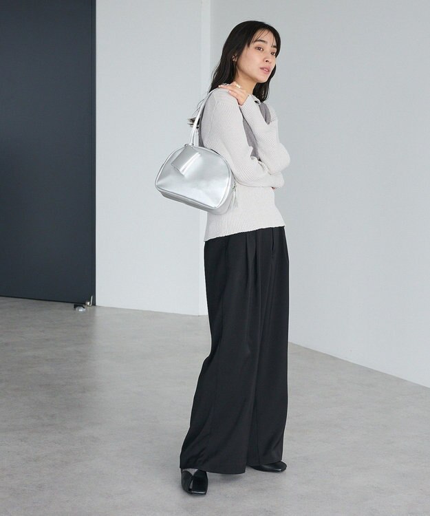 CRAFT STANDARD BOUTIQUE 2点セット/ベスト＋ハーフボタンリブニットトップ Light Gray