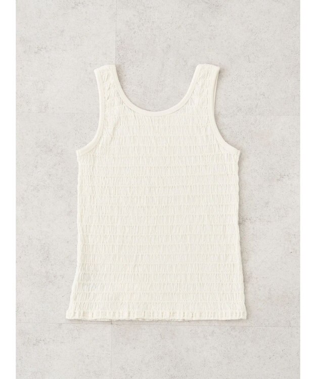 earth music&ecology シャーリングタンクトップ Off White