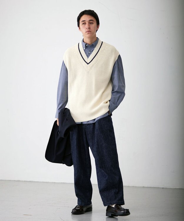 J.PRESS YORK STREET 【UNISEX】チルデンニット アイボリー系