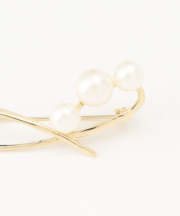 23区 ラインパール ブローチ ゴールド系