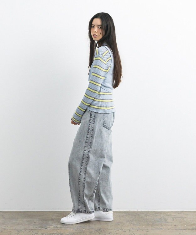 CRAFT STANDARD BOUTIQUE 2点セット/ベスト＋ハーフボタンリブニットトップ Light Blue