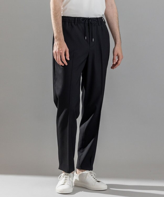 JOSEPH HOMME 【ストレッチ/ウエストゴム仕様】キャリーマンストレッチ ドロスト付ストレートパンツ / HOVE ブラック系