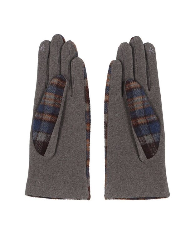UNBILLION カシュネ cache nez / スター刺繍チェック手袋 ネイビー