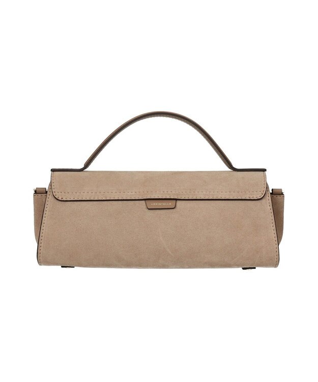 INTER-CHAUSSURES 【LORISTELLA】レザーコンビワイドフラップバッグ グレーコンビ