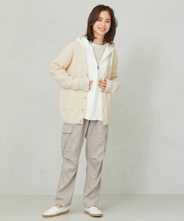 JOSEPH ABBOUD MOUNTAIN 【SPACE／UNISEX】コンパクトコットン裏毛 パーカー ホワイト系