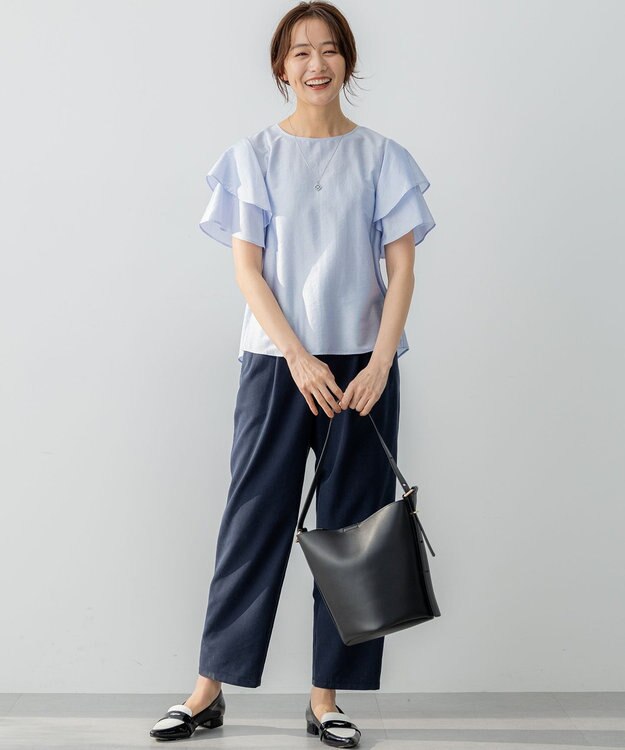 組曲 カールマイヤーフリル ブラウス サックスブルー系1