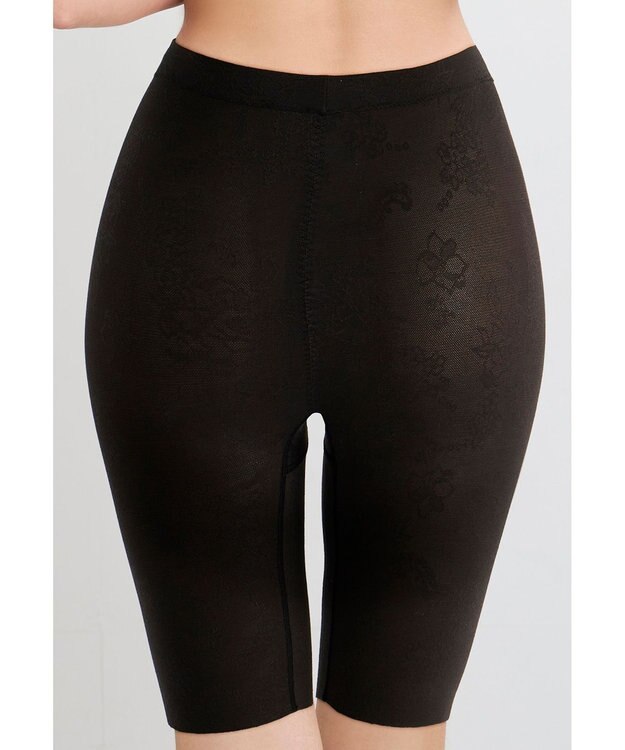 WACOAL ガードル ロング丈 【EverChic】 綿混メッシュ生地(本体) 通気性(本体) ほどよくおなか押さえ フリーカッティング仕様(裾) レディース GRC430 /ワコール ブラック