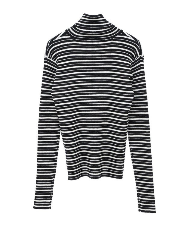 CRAFT STANDARD BOUTIQUE 洗える/とてもちリブタートルネックニットプルオーバー/24AW Border Black