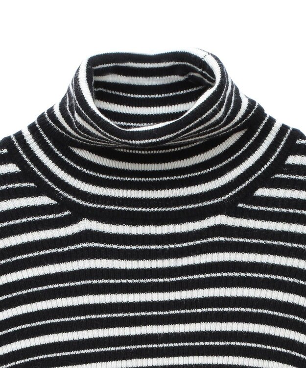 CRAFT STANDARD BOUTIQUE 洗える/とてもちリブタートルネックニットプルオーバー/24AW Border Black