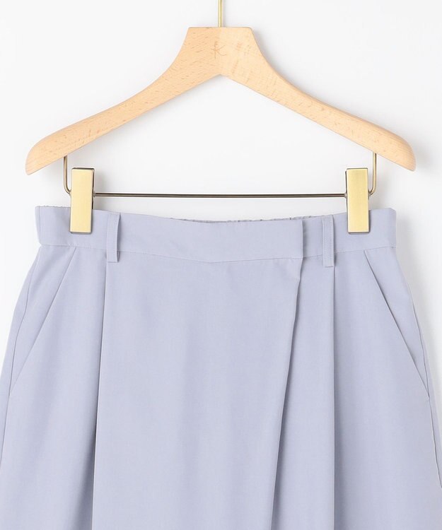 組曲 【先行予約】スムースクロス ラップ見えワイドパンツ ブルーグレー系