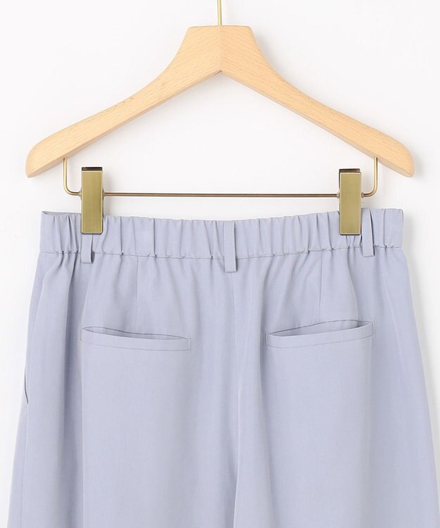 組曲 【先行予約】スムースクロス ラップ見えワイドパンツ ブルーグレー系