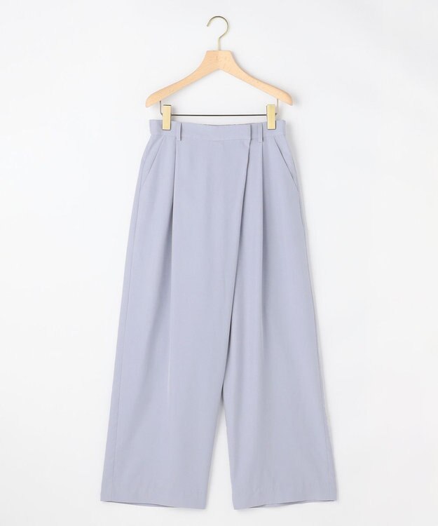 組曲 【先行予約】スムースクロス ラップ見えワイドパンツ ブルーグレー系